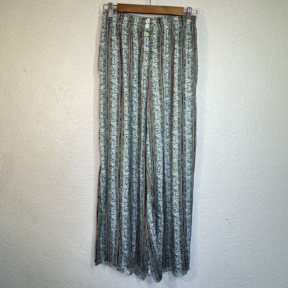 Intimately Free People Pants Take Your Tie Off Floral Satin Wide Leg Women XS